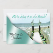 Aisle Aqua Lucite Green Beach Wedding Kaart (Voorkant)