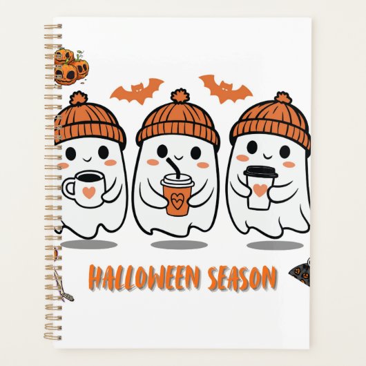 aison Halloween – fantômes café mignons Planner (Voorkant)