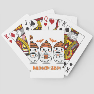 aison Halloween – fantômes café mignons Pokerkaarten