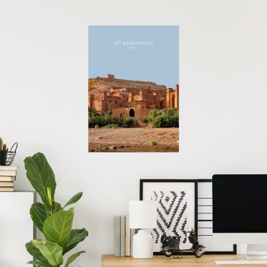Ait Benhaddou, Marokko Travel Artwork Poster (Thuiskantoor)