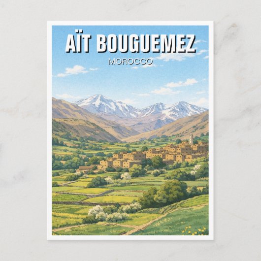 Aït Bouguemez Marokko Reizen Briefkaart (Voorkant)