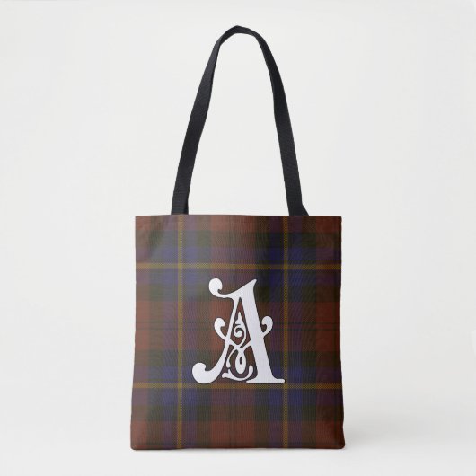 Aitken Clan Tartan Monogram Tote Bag (Voorkant)