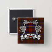 Aitken Tartan Shield Vierkante Button 5,1 Cm (Voorkant /achterkant)