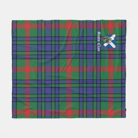 Aiton Ancient Clan Badge Tartan Pset Fleece Deken (Voorkant (Horizontaal))