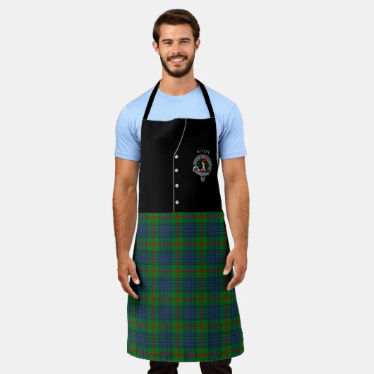 Aiton Clan Badge & Tartan Kilt Schort (Gedragen)