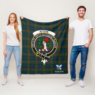 Aiton Clan Badge Tartan Pset Fleece Deken