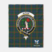 Aiton Clan Badge Tartan Pset Fleece Deken (Voorkant)