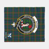 Aiton Clan Badge Tartan Pset Fleece Deken (Voorkant (Horizontaal))