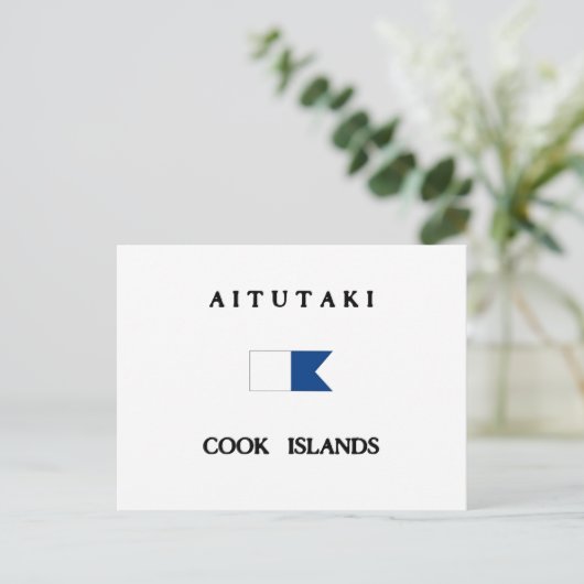Aitutaki Cook Islands Alpha Dive Flag Briefkaart (Staand voorkant)