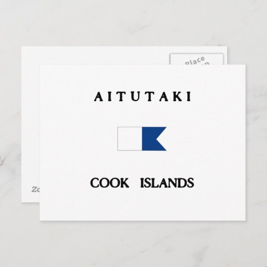 Aitutaki Cook Islands Alpha Dive Flag Briefkaart (Voorkant / Achterkant)