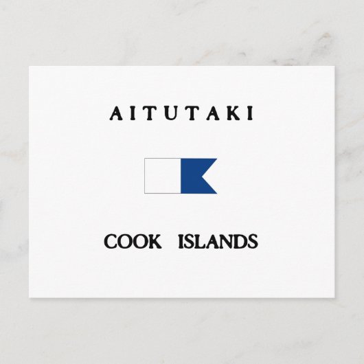 Aitutaki Cook Islands Alpha Dive Flag Briefkaart (Voorkant)