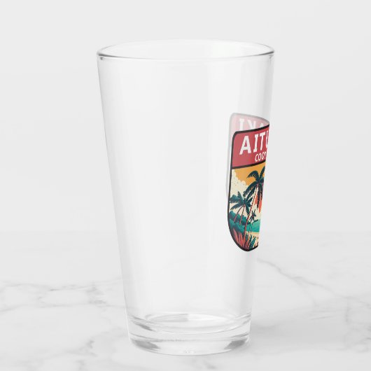 Aitutaki Cook Islands Retro Emblem Glas (Rechts)
