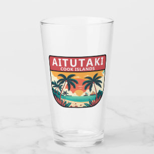 Aitutaki Cook Islands Retro Emblem Glas