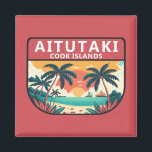 Aitutaki Cook Islands Retro Emblem Magneet<br><div class="desc">Aitutaki-vectorkunstontwerp. Aitutaki is een van de Cookeilanden,  die zich in het zuidelijke deel van de Stille Oceaan bevinden. Het bestaat uit een hoofdeiland,  een turkooislagune en een omringend barrièrerif.</div>