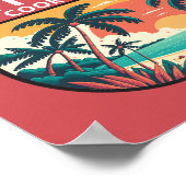 Aitutaki Cook Islands Retro Emblem Poster (Hoek)