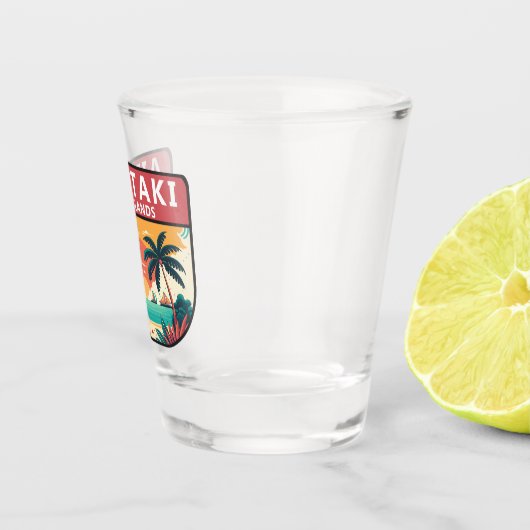 Aitutaki Cook Islands Retro Emblem Shot Glas (Rechts)