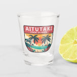 Aitutaki Cook Islands Retro Emblem Shot Glas<br><div class="desc">Aitutaki-vectorkunstontwerp. Aitutaki is een van de Cookeilanden,  die zich in het zuidelijke deel van de Stille Oceaan bevinden. Het bestaat uit een hoofdeiland,  een turkooislagune en een omringend barrièrerif.</div>