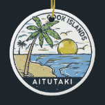 Aitutaki Cookeilanden  Keramisch Ornament<br><div class="desc">Aitutaki-vectorkunstontwerp. Aitutaki is een van de Cookeilanden,  die zich in het zuidelijke deel van de Stille Oceaan bevinden. Het bestaat uit een hoofdeiland,  een turkooislagune en een omringend barrièrerif.</div>