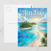 Aitutaki Lagune Cookeilanden Briefkaart (Voorkant / Achterkant)