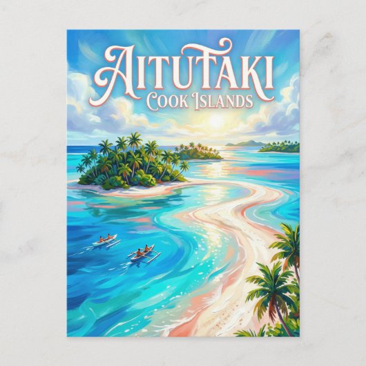 Aitutaki Lagune Cookeilanden Briefkaart (Voorkant)