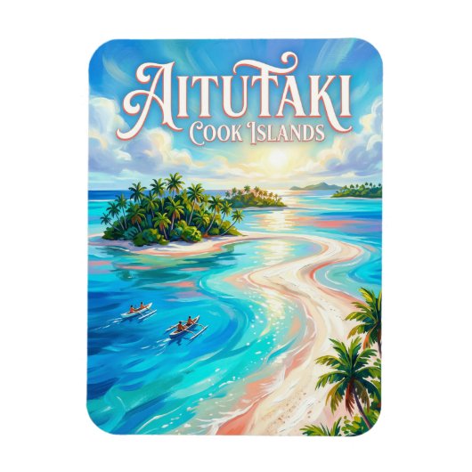 Aitutaki Lagune Cookeilanden Magneet (Verticaal)