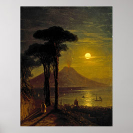 Aivazovsky - Baai van Napels bij maneschijn Poster