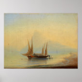 Aivazovsky - Barges voor de kust Poster (Voorkant)