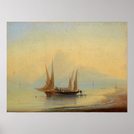 Aivazovsky - Barges voor de kust Poster (Voorkant)