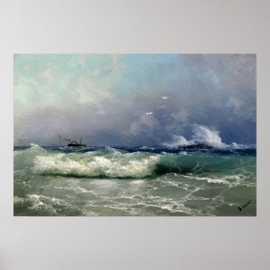 Aivazovsky - Biarritz 1889 Poster (Voorkant)
