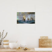 Aivazovsky - Brig Mercury, aangevallen door twee T Poster (Keuken)