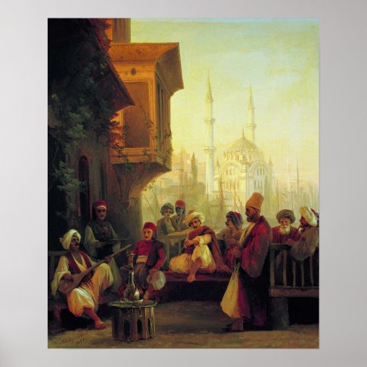Aivazovsky - Coffee House, Ortakoy Mosque, Consta. Poster (Voorkant)