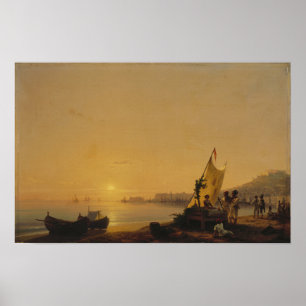 Aivazovsky - de baai van Napels 1900 Poster