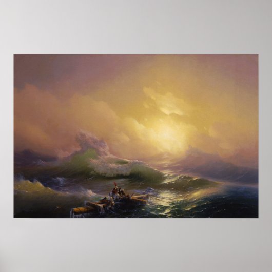 Aivazovsky - De Negende Golf 1850 Poster (Voorkant)