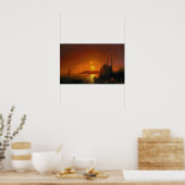 Aivazovsky - Gezicht op Constantinopel met maanli… Poster (Keuken)