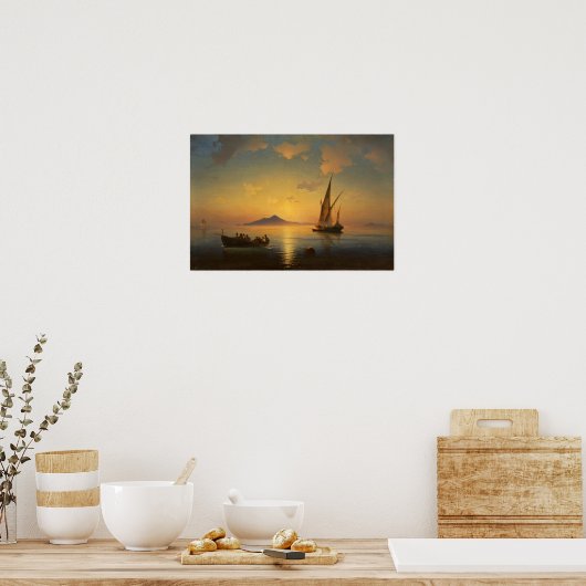Aivazovsky - Golf van Napels Poster (Keuken)
