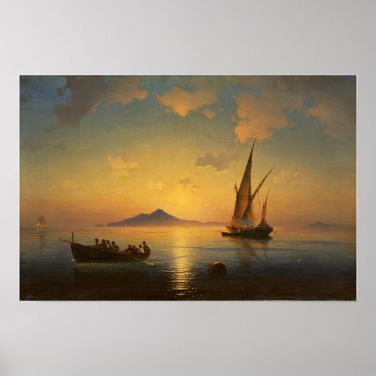 Aivazovsky - Golf van Napels Poster (Voorkant)