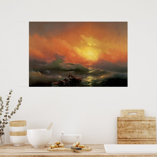 Aivazovsky, Ivan - De negende golf Poster (Keuken)