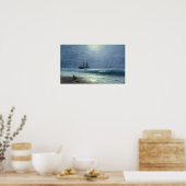 Aivazovsky - Landing bij maanlicht 1895 Poster (Keuken)