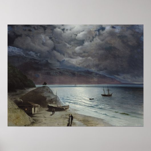 Aivazovsky - nacht in gurzuf poster (Voorkant)