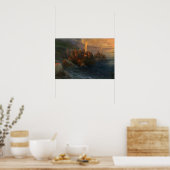 Aivazovsky - Ontwembarking van Christoffel Colombu Poster (Keuken)