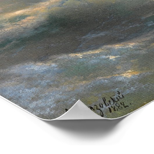 Aivazovsky - Schip dat zijn activiteiten staakt Poster (Hoek)