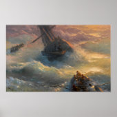 Aivazovsky - Schip dat zijn activiteiten staakt Poster (Voorkant)