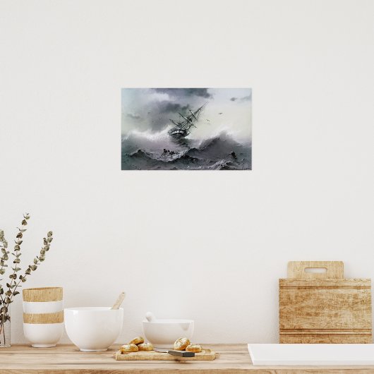 Aivazovsky - Sinking Ship Poster (Keuken)