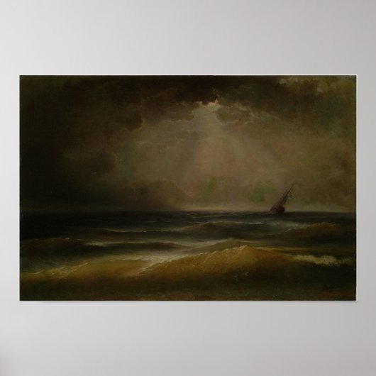 Aivazovsky - Storm 1886 Poster (Voorkant)
