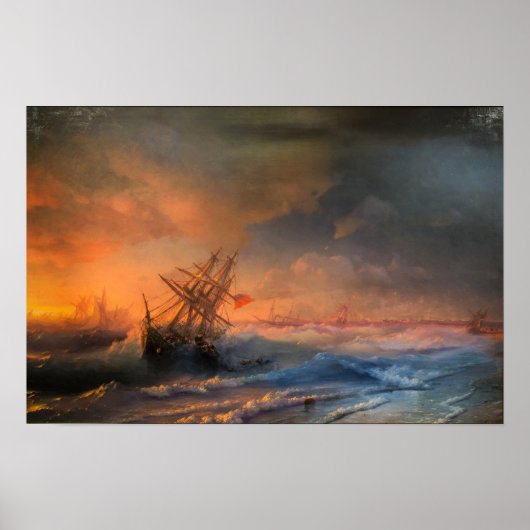 Aivazovsky - Storm over Evpatoria Poster (Voorkant)