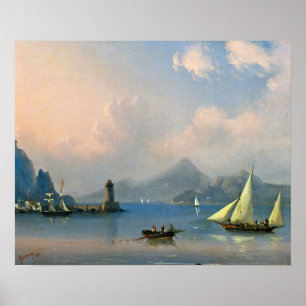 Aivazovsky - Zee met vuurtoren Poster