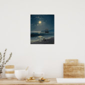 Aivazovsky - Zeilschip Op Een Rustige Zee Bij Mane Poster (Keuken)
