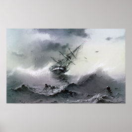 Aivazovsky - Zinkend schip Poster