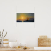 Aivazovsky - Zonsondergang op zee 1877 Poster (Keuken)