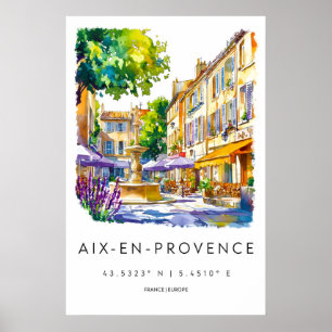 Aix En Provence Aquarel Park Nationale Reis Poster